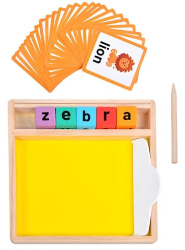 Rrlihjgu Bandeja de para niños,Bandeja de - Juego de correspondencias para niños | Bandeja de Escritura de con formación de Letras de Madera para niños, Juguetes de Aprendizaje de números de Letras,