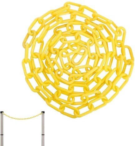scyca Sicherheitskette, Absperrkette - Absperrungen zur Massenkontrolle | Gelbe Kettenglieder-Barrieredekoration, gut sichtbare Sicherheitskette zur Massenkontrolle, Parksperre, 3,28 Fuß