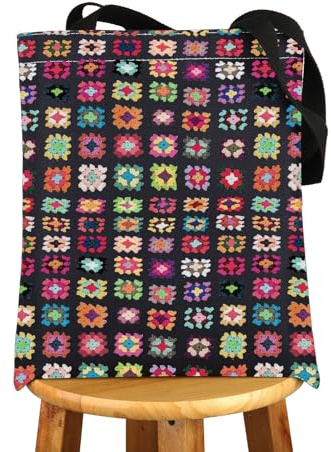 MYSOMY Sac fourre-tout Lanford pour couverture au crochet - Cadeau de Sitcom des années 90 - Sac à bandoulière, Crochet noir, INCH