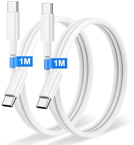 Câble USB C vers USB C pour iPhone 17/16Pro Max/Plus,iPad Pro/Air/MacBook, [1M/Lot de 2] 60W Câble USB C Charge Rapide Nylon Tressé Câble Chargeur Cordon USB C pour Samsung Galaxy S25/S24/S23 Ultra
