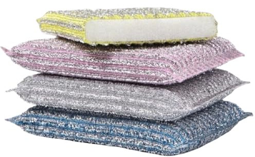 FORUMALL 3Pcs Colorful Strips, Soft Scouring Cloth, Dishcloth, Sponge, Thickening Kitchen, Brushing Pots, Not Easy To Get Oil, Household Washing Dishes（color Random） (3PCS)