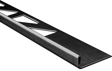 L-Profil Edelstahlschiene Fliesenprofil V2A 2,5m 4,5mm schwarz | Als Kantenschutz für sichtbare Außenecken und saubere Fliesenabschlüsse, 4,5mm Profilmaß, 2,5m schwarz