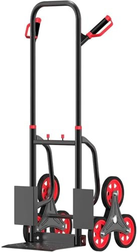 XFYESL Car End Pipes Climbing Hand Truck 440lb，Heavy Duty Dolly Cart For Stairs，Thickened Upgraded Steel Tube Folding Stair Climbing home Hand Truck