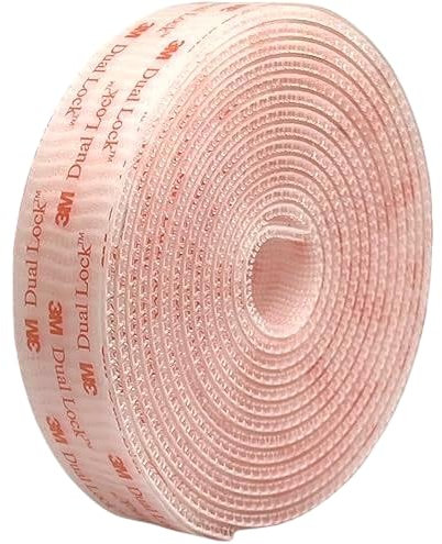 SJ3560 Dual Lock, Sistema di fissaggio richiudibile Trasparente, Chiusura a Pressione, prodotto altamente adesivo per Auto, Dashcam, Go Pro, Supporto Pagamento pedaggio, Fai da te (25,4 mm x 2 m)