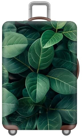 Koffer SchutzhüLle,3D Blumen Tropical Botanical Leaf Print KofferhüLle KofferschutzhüLle,Elastisch KofferschutzhüLle FüR 18-32 Zoll Luggage Cover FüR Erwachsene,Frauen,MäDchen (Grün,M(22-24inch))