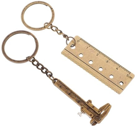 Uonlytech Llavero Mini Calibrador Vernier Metálico Multifuncional Para Mochilas y Bolsos Portátil Preciso Compacto Durable Dos Piezas