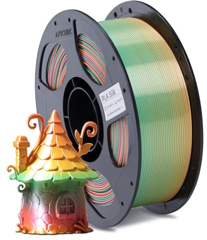 ANYCUBIC Silk PLA Filament, Seidentexturen Prächtige Farbe, 1KG Regenbogen