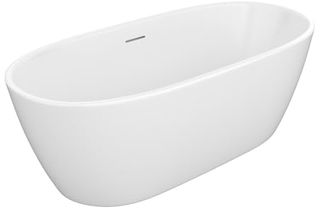 Vente-unique - Freistehende Badewanne 1 Yamisa - Acryl - weiß