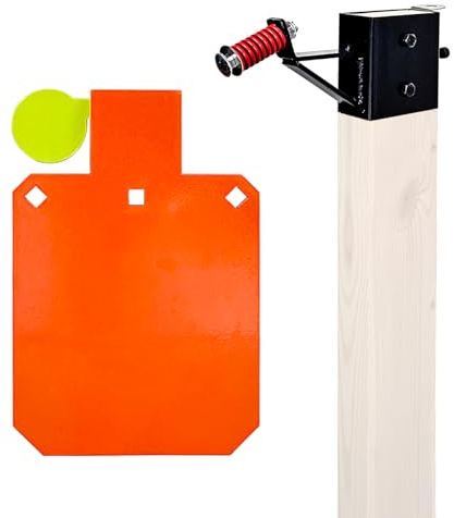 XIALUO AR500 Steel Hostage Reactive Shooting Target 8×12 inches 1/2 inch Thick Stand System Hostage Reactive Shooting Targets with 2x4 Steel Target Hanger Kit