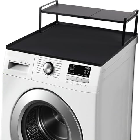Washer and Dryer Countertop with Retractable Shelf and Silicone Mat, Universal Front Load Washer and Dryer Countertop Set, Washer Dryer Shelf with Mat for Laundry Room Organization (14-25 Inch)