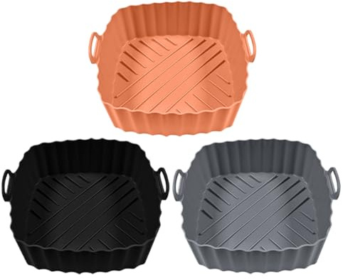 Inserti per friggitrici in silicone | per friggitrici ad aria calda,Riutilizzabili resistenti al calore quadrati per tostapane forno a microonde cucina