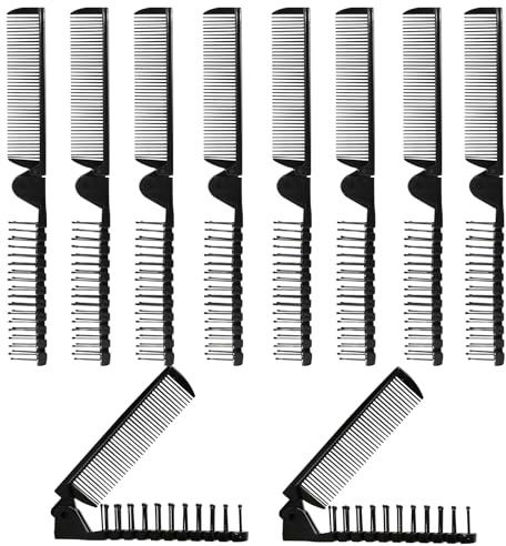 Mini Haarbürste, 10 Stück Kleine Haarbürste Klein Reisebürste mit Doppelzähnen, Faltbar Taschenkamm für Unterwegs, Mini Bürste Reise für Locken, Glätten Haar, Kinder, Damen, Herren