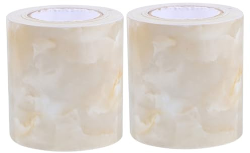 Kisangel Battiscopa Autoadesivo in Marmo Adesivi Murali Staccabili e Attaccabili, Modanatura Decorativa Da Parete Resistente All’umidità Per Camera Da Letto Balcone e Corridoio, 2 Pezzi (5 Cm x 5 m