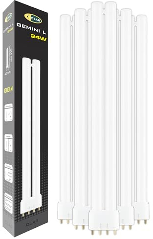 Ampoule Fluorescente Gemini L 24W 4000K 2G11 Lumière Blanche Neutre Tube Droit Professionnel Haut Flux CFL Remplacement Technique Éclairage Intérieur Bureaux Laboratoires Cuisine Industriel Précis