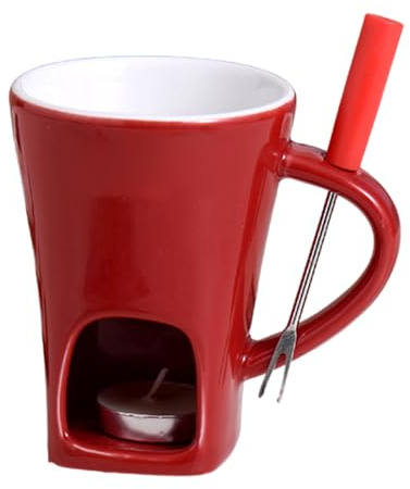 Taza De Fondue De Chocolate | Con Tenedor, Vela Y Resistente Al Calor - Tazas Personales De Fondue Y Fusible | Para Fiestas Postres Inicio Celebraciones Celebraciones Compartir Vacaciones Diversión