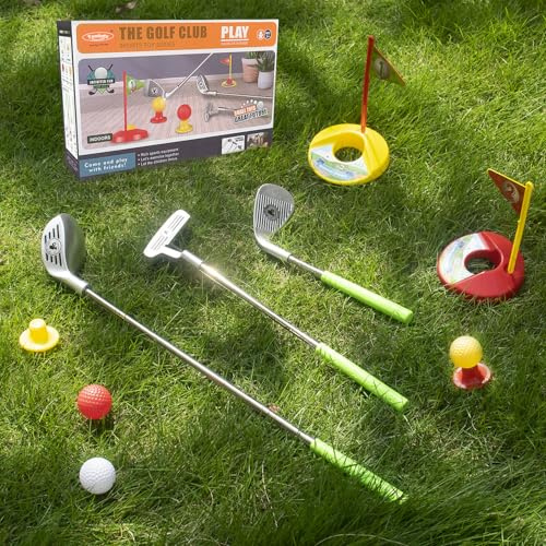 Tontiaty Kids Golf Clubs Set for Ages 3-8, Adjustable, Indoor & Outdoor, Golf Club Plastic, Gift for Boys and Girl