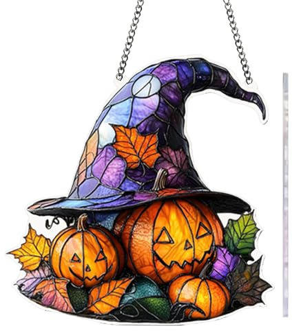 Halloween Häxhatts Solfångare 2D Festlig | Häxhatt Solfångare Väggkonst Ornament Ornament Halloween Högtid för Dörrkarmar Sovrum Vardagsrum Vägg