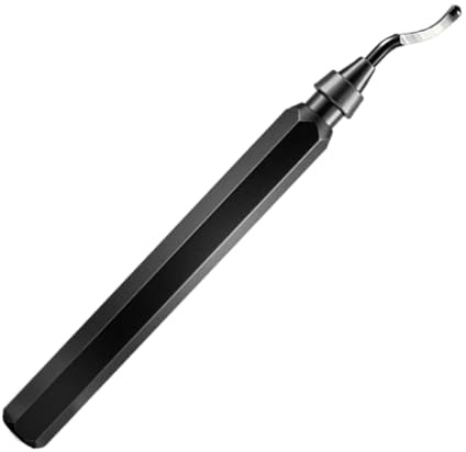 Gitohoni Herramienta de Desbarbado Manual con Cabeza Giratoria 360 Grados Reamer de Alta Precisión Mango Ergonómico Adecuada para Retirar Rebabas en Metal Made, Negro