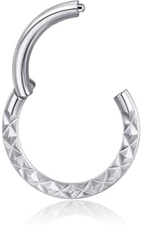 Lantine 16G Septum Piercing Chirurgenstahl Nasenpiercing Ring Gold Silber Schwarz Silber Spetum Ring Daith Conch Piercing Nasenring Hoops Segmentring Clicker Helix Tragus Piercing Ohr 8/10mm