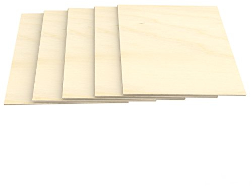 AUPROTEC 5x A4 Sperrholz-Platten Birke 6mm Multiplexplatten (210 mm x 297 mm) Bastel- und Laubsäge-Holzplatten Birke Massiv Multiplex Holz Industriequalität
