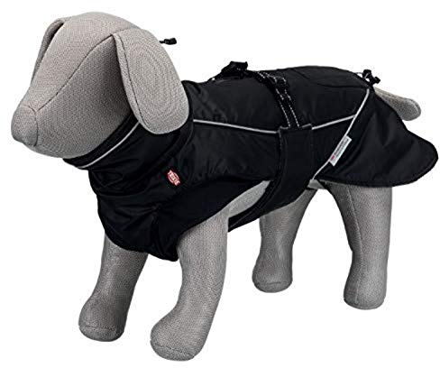 Trixie Hundemantel, Kleidung für Haustiere, Jacke, Mantel, Weste, Regenjacke, groß, klein, mittel, wasserdicht, Hundezubehör, Brizon, Größe S, 33 cm, Schwarz