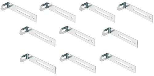 Gedotec Wand-Befestigung mit Kipp-Sicherung zur Befestigung von Möbel & Schränke | Anschraubwinkel zum Schrauben - H7901 | Stahl verzinkt | 77 x 21 x 15 mm | 10 Stück - Winkel-Verbinder mit Langloch