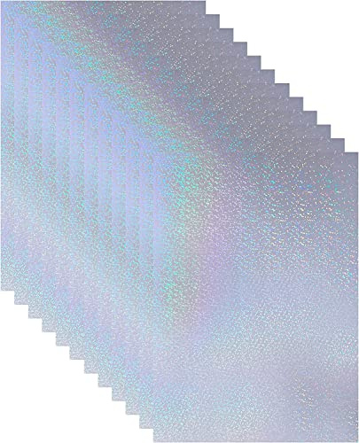 20 hojas tamaño A4 (210 x 297 mm) de papel adhesivo con diseño holográfico brillante, vinilo transparente, revestimiento holográfico láminas autoadhesivas