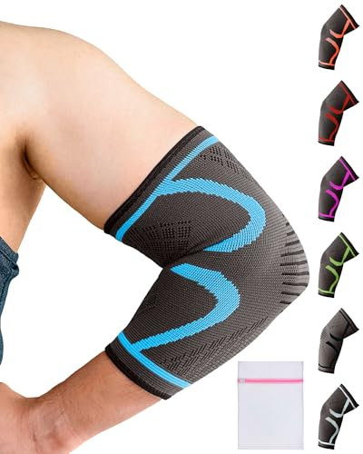 360 RELIEF Coudiere Tendinite Pour Homme et Femmes - 1 Paquet Manchon Coude Pour Epicondylite, Sport, Musculation - Coudière De Compression Convient Pour Gauche/Droite Avec Sac à linge