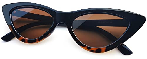 Joopin Occhiali da Sole da Donna Occhi di Gatto Polarizzati Protezione UV400 Moda Retro Triangolari Farfalla Vintage Cat Eye Sunglasses (Marrone)