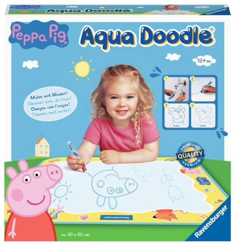 Ravensburger ministeps 4195 Aqua Doodle Peppa Pig - Erstes Malen für Kinder ab 18 Monate, Malset für fleckenfreien Malspaß mit Wasser, mit Matte&Stift