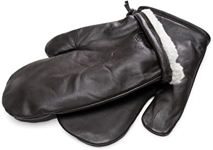 Gants de barbecue en cuir et doublés - Gants de cuisine de qualité supérieure - Gants en cuir Thor pour barbecue, cuisine et cheminée en cuir véritable (marron foncé)