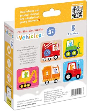 Banana Panda On-The-Go Puzzles Vehicles - für Kinder ab 2 Jahren - Kinderpuzzle - Puzzle mit Fahrzeugen für Kinder - 20 Teile - für Jungen und Mädchen - Klassische Puzzles