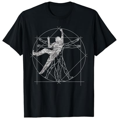 grimpeur vitruvien Amusant Cadeau pour l'escalade en Plein air T-Shirt, Homme, Noir, M