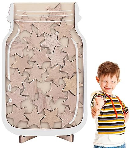 Sloane Belohnungstafel Kinder Für Das Verhalten, Belohnungsglas Mit Sternen,Belohnungsglas Mit Stern Dekor, Belohnungstafel Für Kinder, Routine-Trainingsgeschenke, Kinder-Belohnungstafel