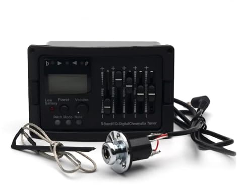 10 Stück 5-Band-Akustikgitarren-Vorverstärker EQ Equalizer Klassischer Akustikgitarrenverstärker Digital Blend Tuner Piezo Pickup (Color : with Endpin Coverx10)