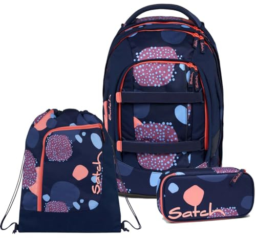Satch Pack Schulrucksack Set 3tlg. inkl. Schlamperbox und Sportbeutel (Coral Reef)
