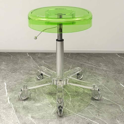 Leomix Höhenverstellbarer rollender Salonhocker aus Acryl, 360° rollbar mit Rollen, Salonhocker, für Arbeitsbüro, Massagehocker, Arbeitsstuhl,E,40~50cm