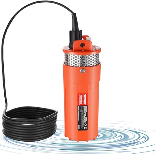 VEVOR Bomba de Agua Solar de 96 W para Pozo Profundo Sumergible, Altura Máxima 70 m, Inmersión Máxima 30 m, Bomba de Agua con Energía Solar para pozo, Riego de Rancho Agrícola, Bebida de Ganado