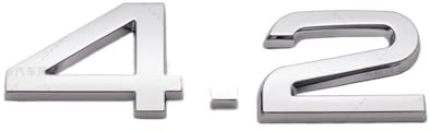 ALMVIS 3D ABS 2,4 3,6 4,2 Letra Coche Maletero Trasero Puerta Insignia Emblema Adhesivo Pegatina Apto Fit For Audi A4 A5 A6 A7 A8 Q3 Q5 Q7 Pegatinas del Logotipo del Coche(4.2 Silver)