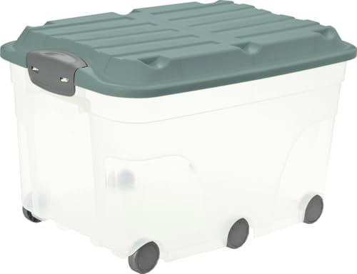 Rotho Aufbewahrungsbox Roller 6 59,5 x 40 x 37 cm inklusive Deckel + Rollen 57 L