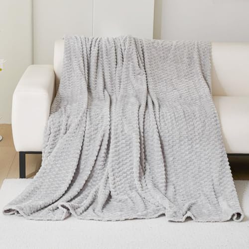 GREATOYAR Manta de Franela para Sofá, Manta de Franela para Cama, Manta para Mascotas, Mantas Ligeras, Extra Cálido, Sobrecama, Caliente, Transpirable para Otoño e Invierno, Caparazón Gris, 220X240cm