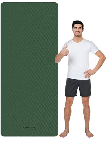 CAMBIVO XXL Yogamatte 213 x 81 cm, 6mm dick, rutschfest und gelenkschonend, extra lange TPE Fitnessmatte für große Menschen, Yoga, Pilates, Gymnastik, Bodentraining und Home Workout
