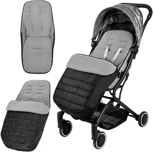 Universal Pushchair Footmuff Fleece Lined Baby Stroller Footmuff Waterproof Windproof 2 in 1 Pram Foot Cover Infant Toddler Kids Winter Warm Cosy Toes Detachable Buggy Seat Liner Cushion