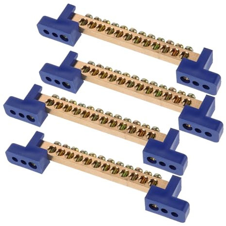 DOITOOL 4stücke Verteilerklemmenblock Mit Kupferschiene Autoklemmenleisten Erdungsschiene Klemmenblock Für Auto Verteilerblock Für Stromverteiler Sammelschiene Klemmenleisten Multiloch