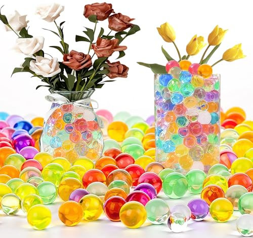 Water Beads Balls Decorative Granulates - 30000 Filler Beads 11-13mm Round Resin Decorative for DIY Home Flower Decor (Multicolor)