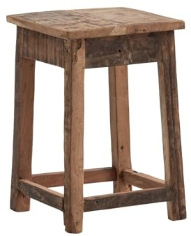 Woodkings Hocker Sumatra | Sitzhocker 25x39x25cm rustikal Altholz | Holzhocker für Flur Kücke Bad | Unikat Möbel Chalet-Stil