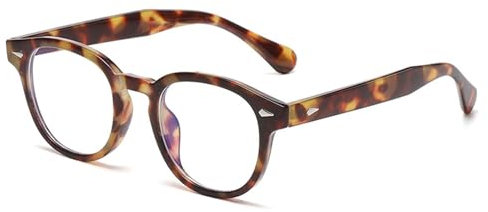 SAIIURV Lunettes Anti Lumière Bleue pour Femme, Lunettes Anti-Lumière Bleue de Lecture, Fausse Lunettes Sans Correction, Lunettes Rétro Ovale Y2k Anti-Fatigue pour Quotidienne Costume (Brun)