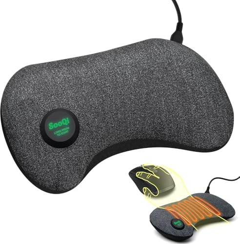 SooQi Beheizte USB-Handgelenkauflage für Maus, doppelseitiges Design mit warmen Wärme- und Kühlperlen zur Schmerz- und Ermüdungslinderung, ergonomische Unterstützung für Büroarbeit, Zuhause, PC- und