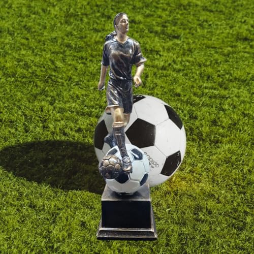 eberin · Fußball Pokal Spielerin 21 cm · Resinfigur mit Ball · Trophäe für Damenfußball · Mädchenmannschaften · Turniere & Vereinswettkämpfe · personalisierbar