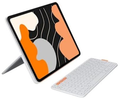 Logitech Flip Folio, Tastatur-Case für iPad Pro 13 Zoll (M4) und iPad Air 13 Zoll (M2 und M3) (2024, 2025) – Schutzcase mit verstaubarer Bluetooth-Tastatur, Multi-Device – Grafit - AZERTY